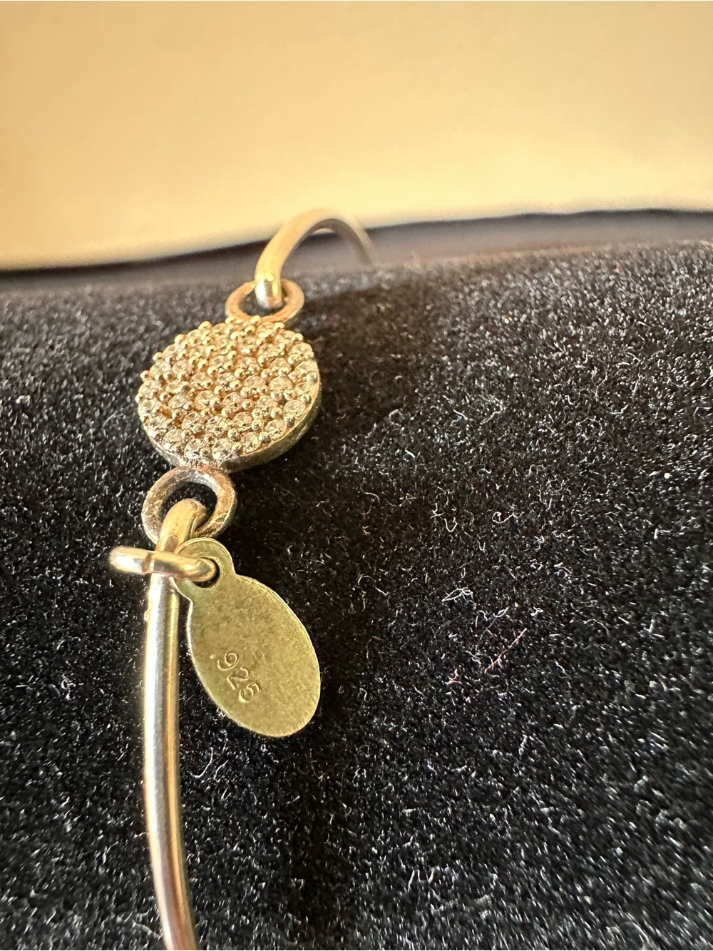Sterling Silver Stuart Couture Pavé Disc Bangle Bracelet